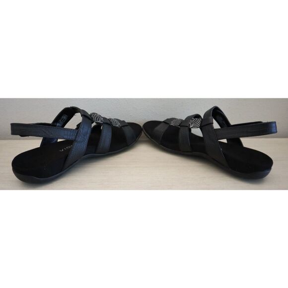 Vionic Women's Sz 10M Black Croco Amber Adjustable Orthotic Sandals - Picture 8 of 12